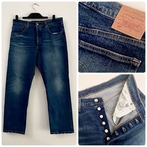 Levi’s 501 XX Women’s Button Fly Straight Leg Denim Jeans in Medium Blue, 32x26